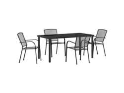 Conjunto de comedor de jardín Vidaxl de 5 piezas en acero antracita