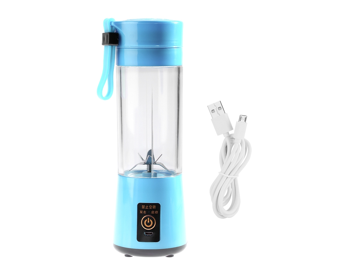 VVJIJILLY Espremedor de frutas portátil recarregável via USB, 400ml (azul)