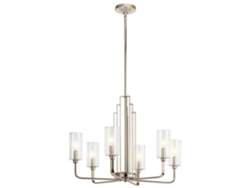 Candelabro KICHLER (Qn-Kimrose6-PN) Kimrose Steel, vidrio transparente E14 6 Bulbos