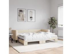 Sofá Cama Nido Con Colchón Tela Crema 80x200 Cm