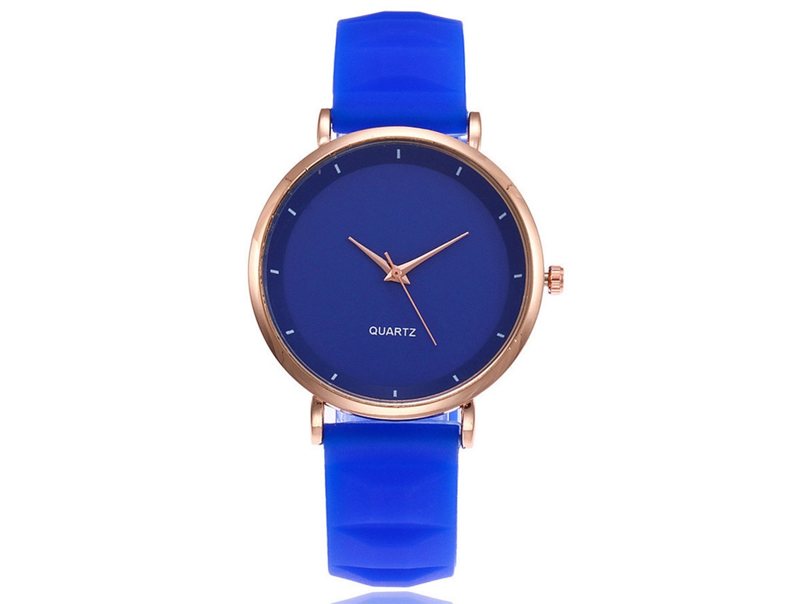 Reloj De Pulsera De Silicona Vansvar Con Movimiento De Cuarzo Unisex, Estilo Moderno (azul)