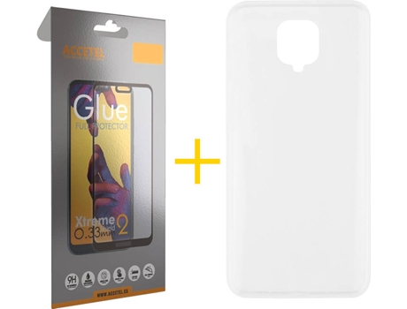 Kit Funda + Protector de Pantalla Xiaomi Redmi Note 9S / 9 Pro ACCETEL Liso Transparente