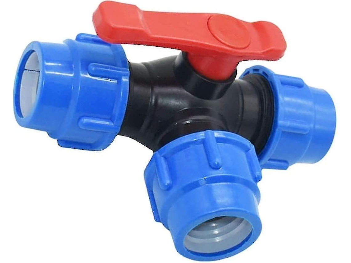 Válvula De Bola T De 3 Vías, Conexión Rápida Para Tuberías Pe/pvc, 20/25/32/40/50/63mm, Resistente A Corrosión Y Sin Fugas 50mm