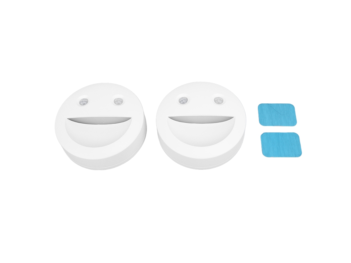 2026-lámpara Nocturna Con Sensor De Movimiento 4 Modos 2700k 5000k Led Magnética Carita Bonita Para Dormitorio Armario Escaleras Blanca 2pcs