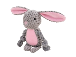 Juguete Peluche Perro Con Sonido Y Papel Arrugado, Cuerda Algodón, Para Cachorros Y Perros Pequeños-medianos, Conejo Gris