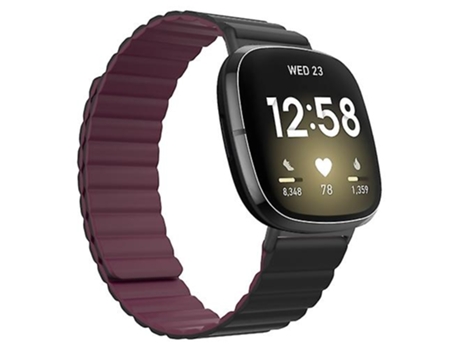 Correa Smartwatch Para Fitbit Versa 3/Sense Negro Vino Rojo VENISYMLIS