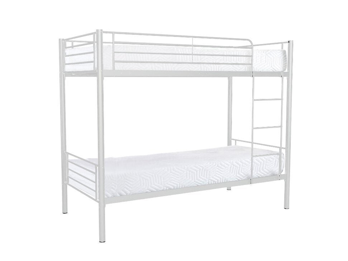 Litera Doble 90Cm Metal As110 Blanco 2 Colchones 90X190Cm SALDOSYSTOCKS