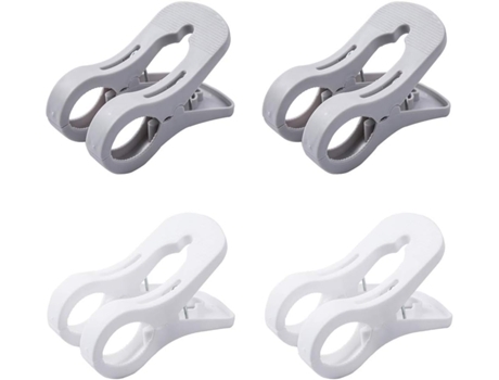 Clip de secado de plástico de 4 piezas, Clip de edredón multifuncional Pinzas antideslizantes para ropa Pinzas para toallas de playa Soporte para s...