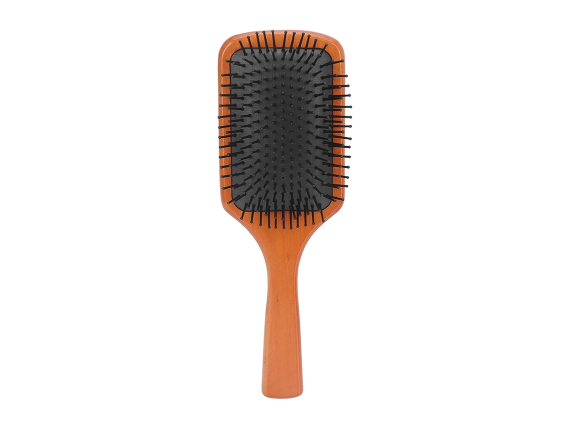 Escova de cabelo de madeira com função de massagem para desembaraçar, secar ao ar e alisar (modelo 2026).