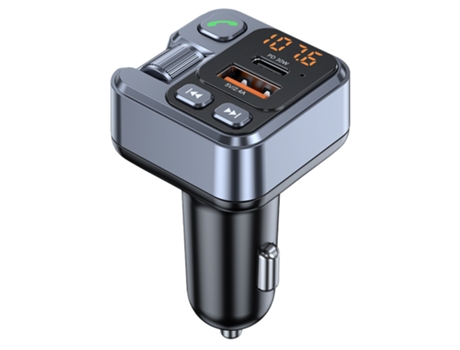 Transmisor FM inalámbrico Bluetooth Reproductor de MP3 para coche PETHUEL Bluetooth 5.1 CZ-240225-10 Negro