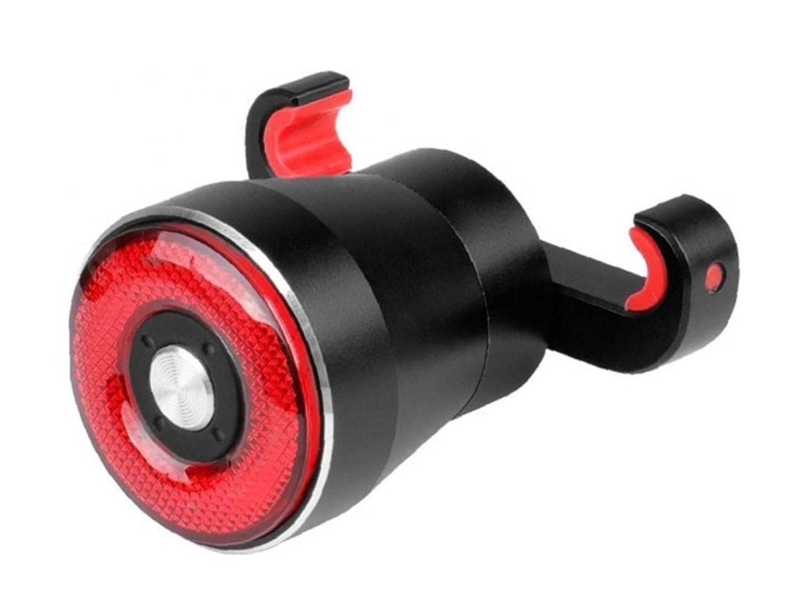 1pc Bicicleta Luz Trasera Led Aviso Freno Recargable Detectando Luces Traseras Impermeables Bicicleta Usb Yizhood (negra)