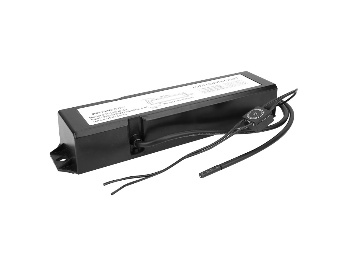 Transformador electrónico para luces de neón XP-10000-40: 10 kV, 40 mA, fuente de alimentación para letreros de neón.
