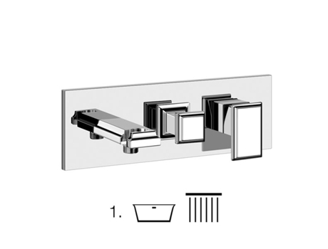 GESSI Eleganza, juego listo para montar, para mezclador monomando TUB, con desviador de 2 vías y codo de pared, con soporte, complementado con mangue