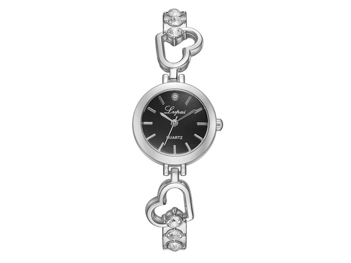 Reloj De Pulsera Cuadrado Para Mujer Rebieth Con Bisel Redondo De Silicona Negra.