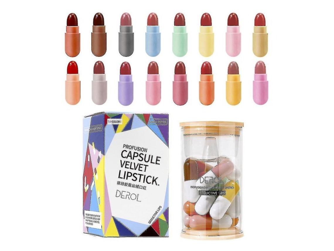 Set De 16 Mini Labiales Mate De Larga Duración Con Acabado Hidratante.