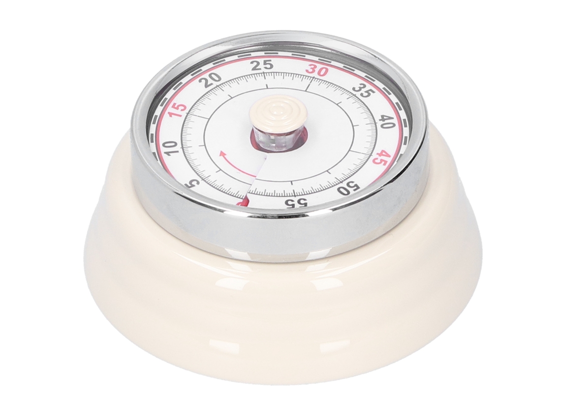 Cronómetro Mecánico Redondo Para Cocina, Acero Inoxidable, Sin Pilas, Temporizador, Alarma, Blanco.