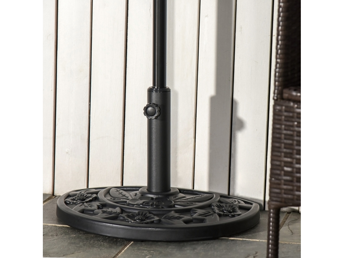 Base semicircular Pmm Capitali 9kg, para mástiles de 35/38/48 mm, cemento, 50x32x32cm, negra.