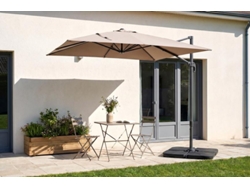 Sombrilla Excéntrica 2.5x2.5m Navagio De Aluminio - Giratoria 360° Reclinable - Taupe