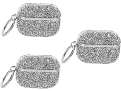 Estuche Elegante De 3 Piezas Para Auriculares Con Diamantes De Imitación, Compatible Con Estuche Duradero Y Práctico, Fácil De Usar.