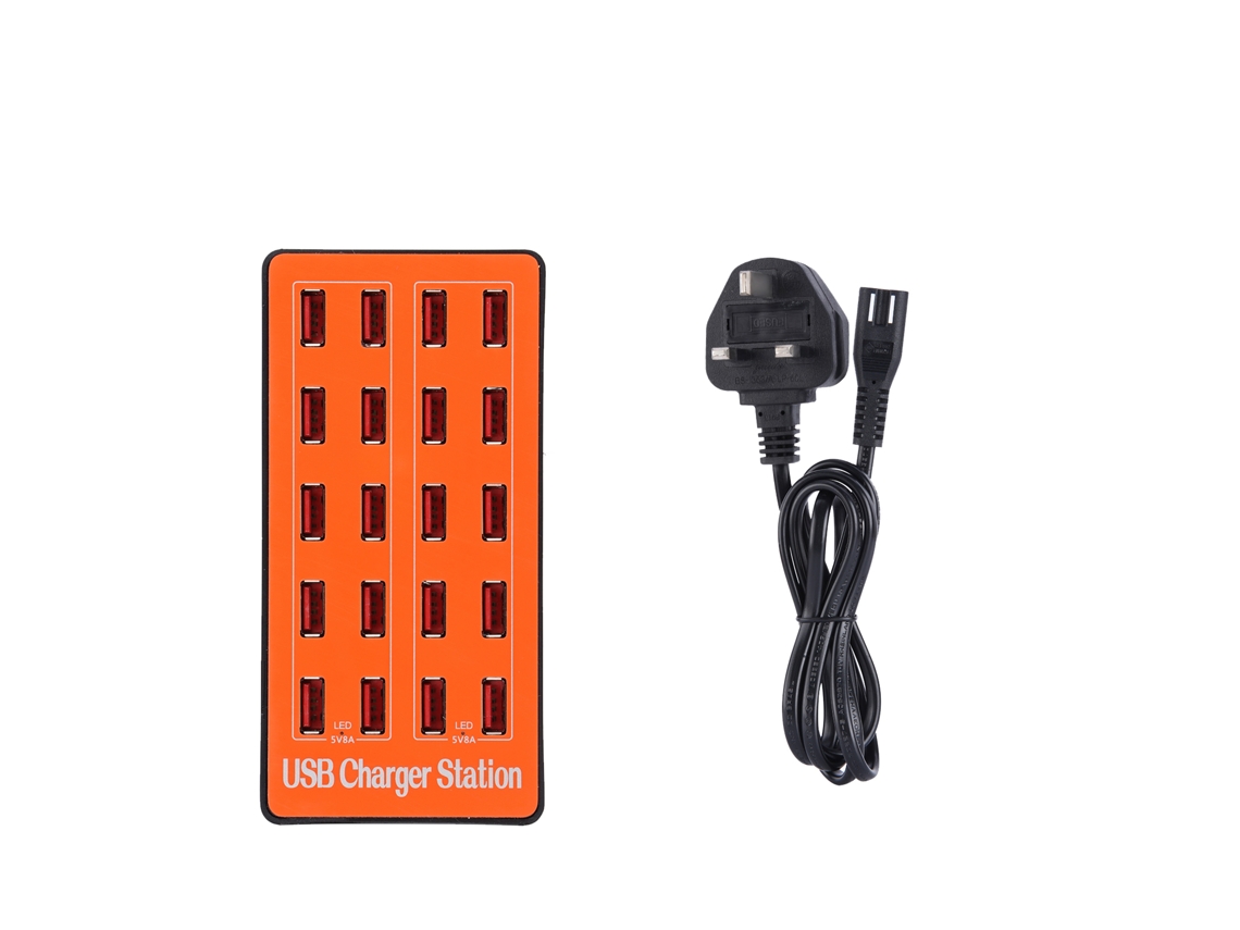 Estação De Carregamento Usb Com 20 Portas Parede Carregador Rápido Inteligente Para Múltiplos Dispositivos Plugue Uk 100‑240v