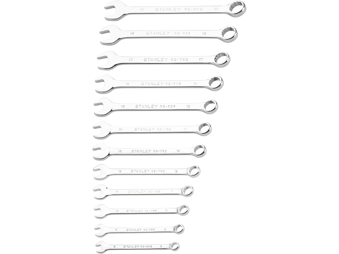 Juego de llaves combinadas Stanley Amosfun con mango ergonómico.