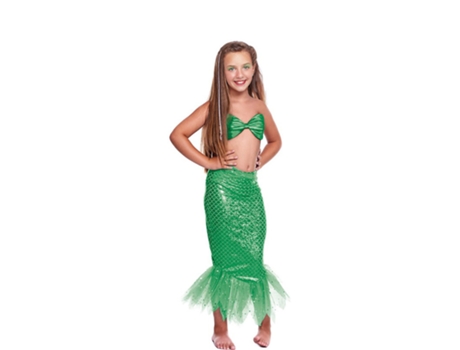 Disfraz de Niña PARTILANDIA kit verde sirena (Tam.: 4 a 6 anos)
