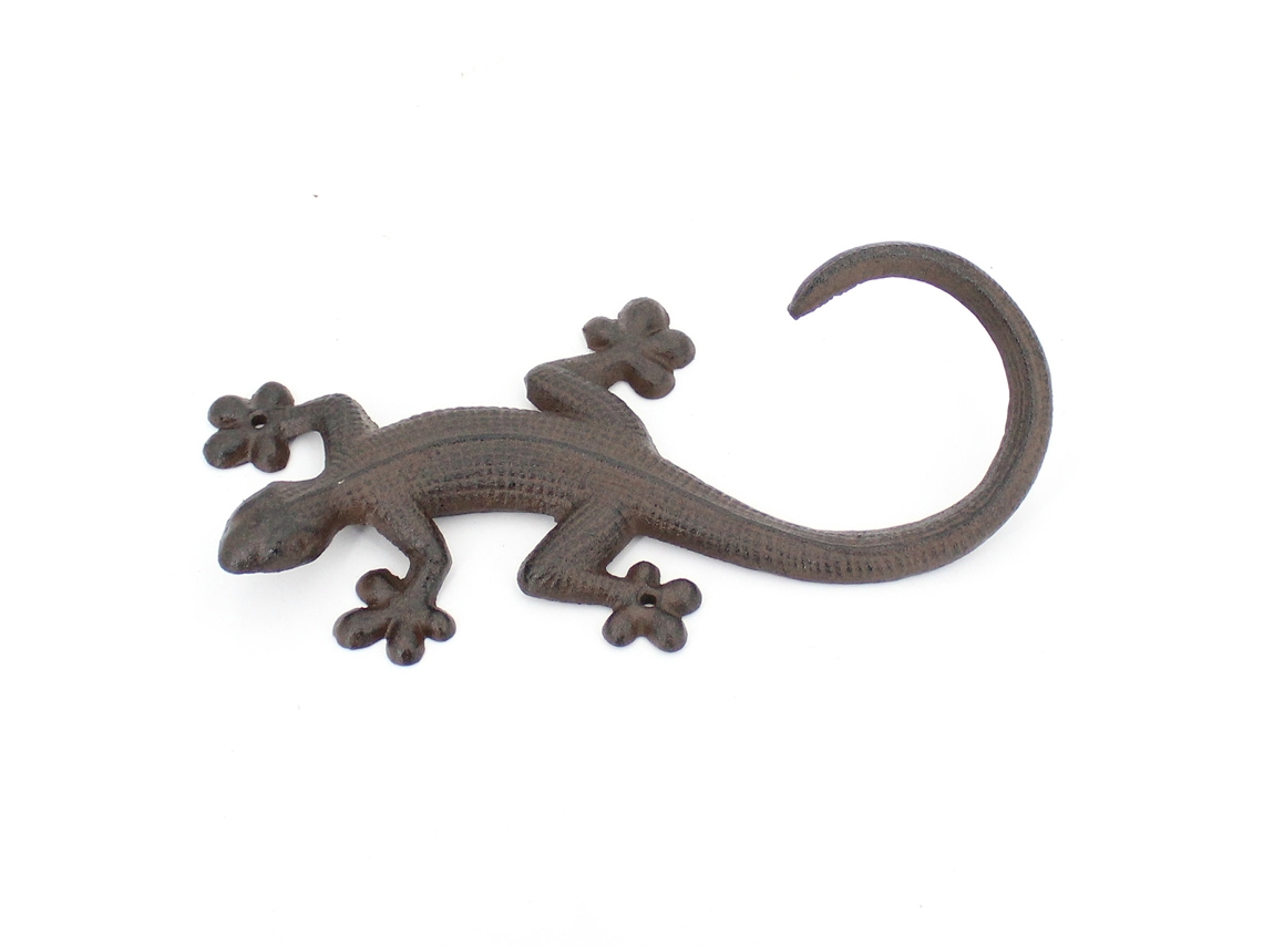 ORIGEN Home Decor Lagarto Jardin | Figura de Lagarto Gris - 29x15x8cm BY SIGRIS