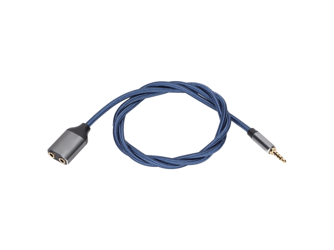 Adaptador De Fones De Ouvido 3.5mm 1 Macho Para 2 Fêmeas Splitter Áudio Com Microfone Para Computador