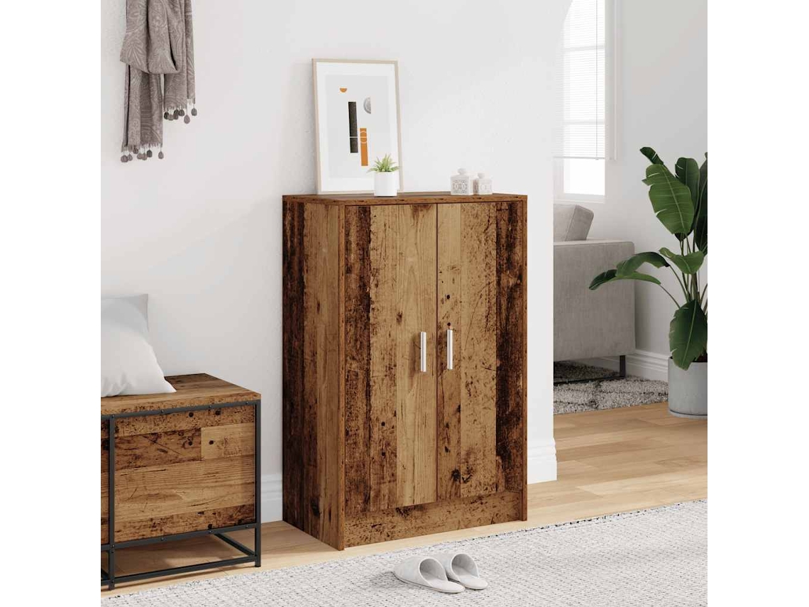 Mueble Zapatero | Armario Zapatero Madera Ingeniería Madera Envejecida 60x35x92 Cm