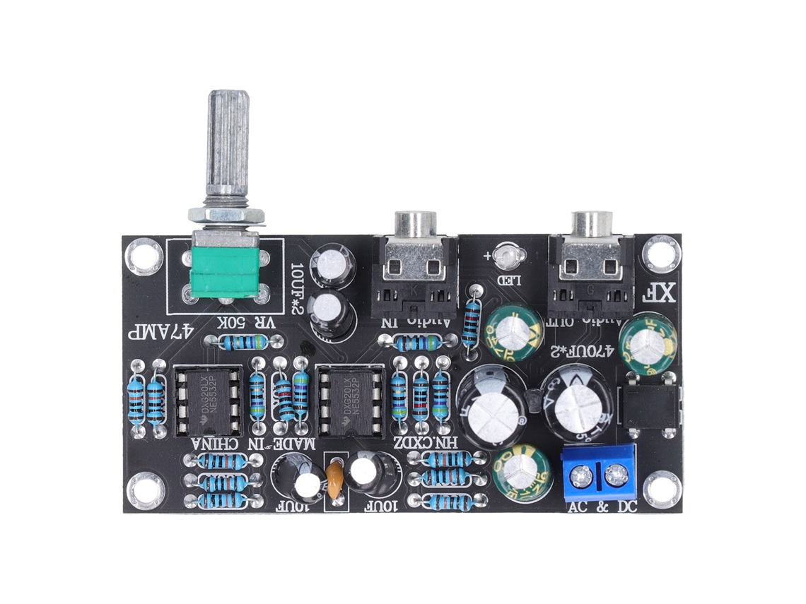 Placa Amplificadora De Auriculares De 2 Canales, Módulo Op-amp, Fuente De Alimentación Única 47