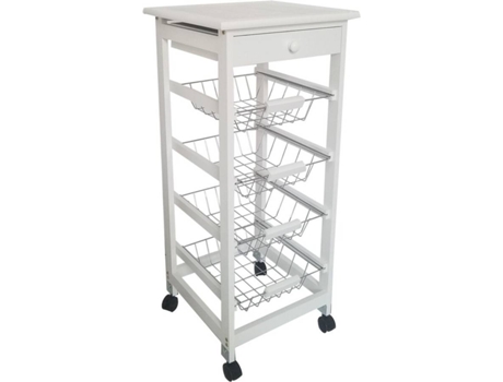 Carrito de Cocina MEYVASER (Blanco - 37x37x85 cm)