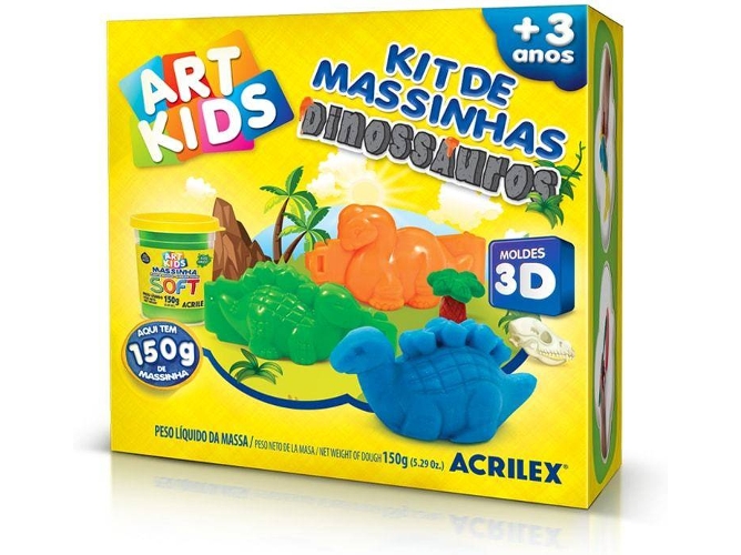 Plastilina ACRILEX Art Kids Dinosaurios 150 g (Edad Minima: 3 años)