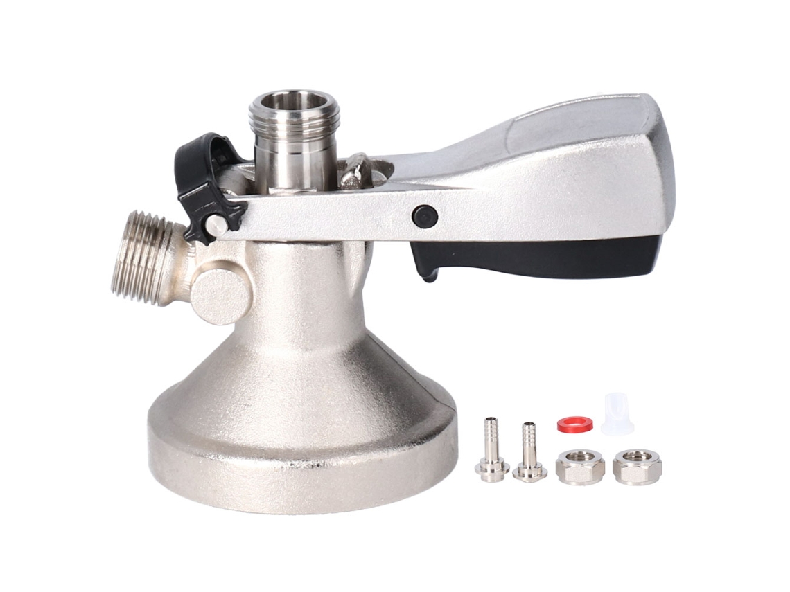 Sistema dispensador de grifos con conector para barril de cerveza G5/8 para elaboración casera de cerveza