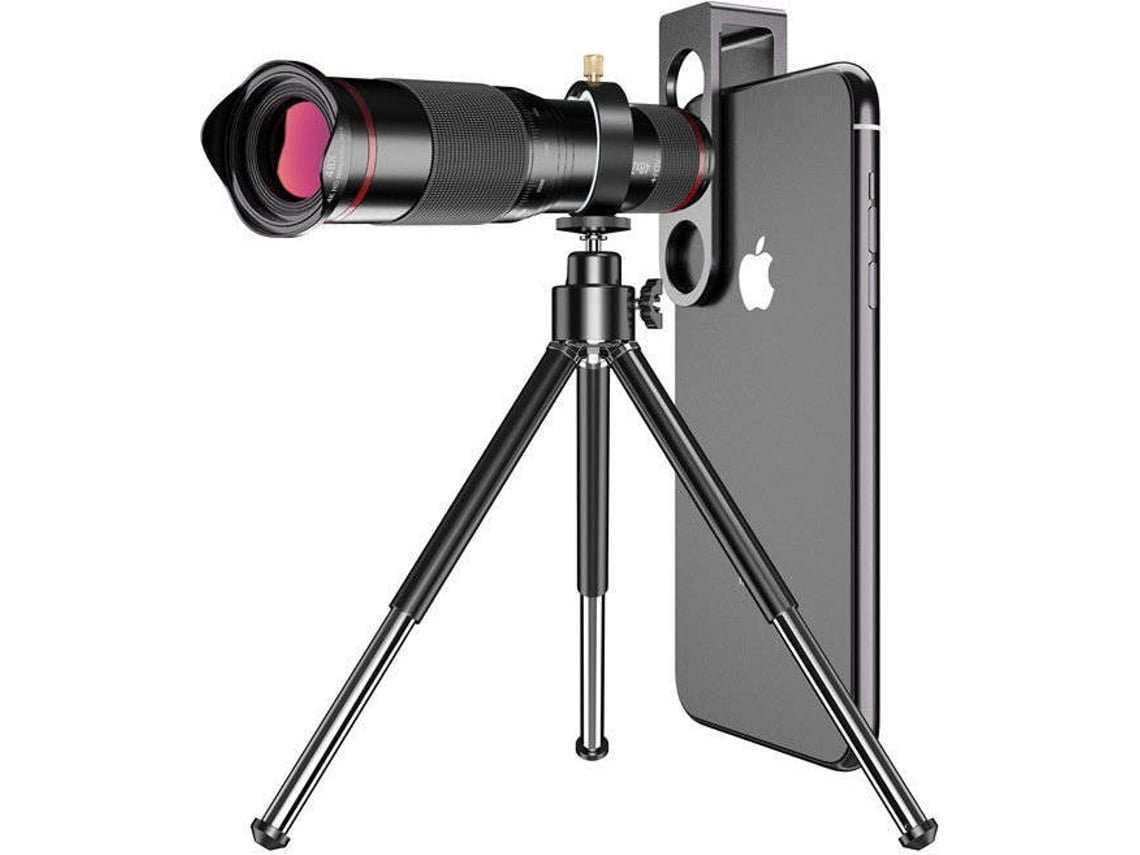 Prismáticos ENKERS Monoculares HD con adaptador de enfoque 30X25 para turismo de caza de observación de aves, negro-negro