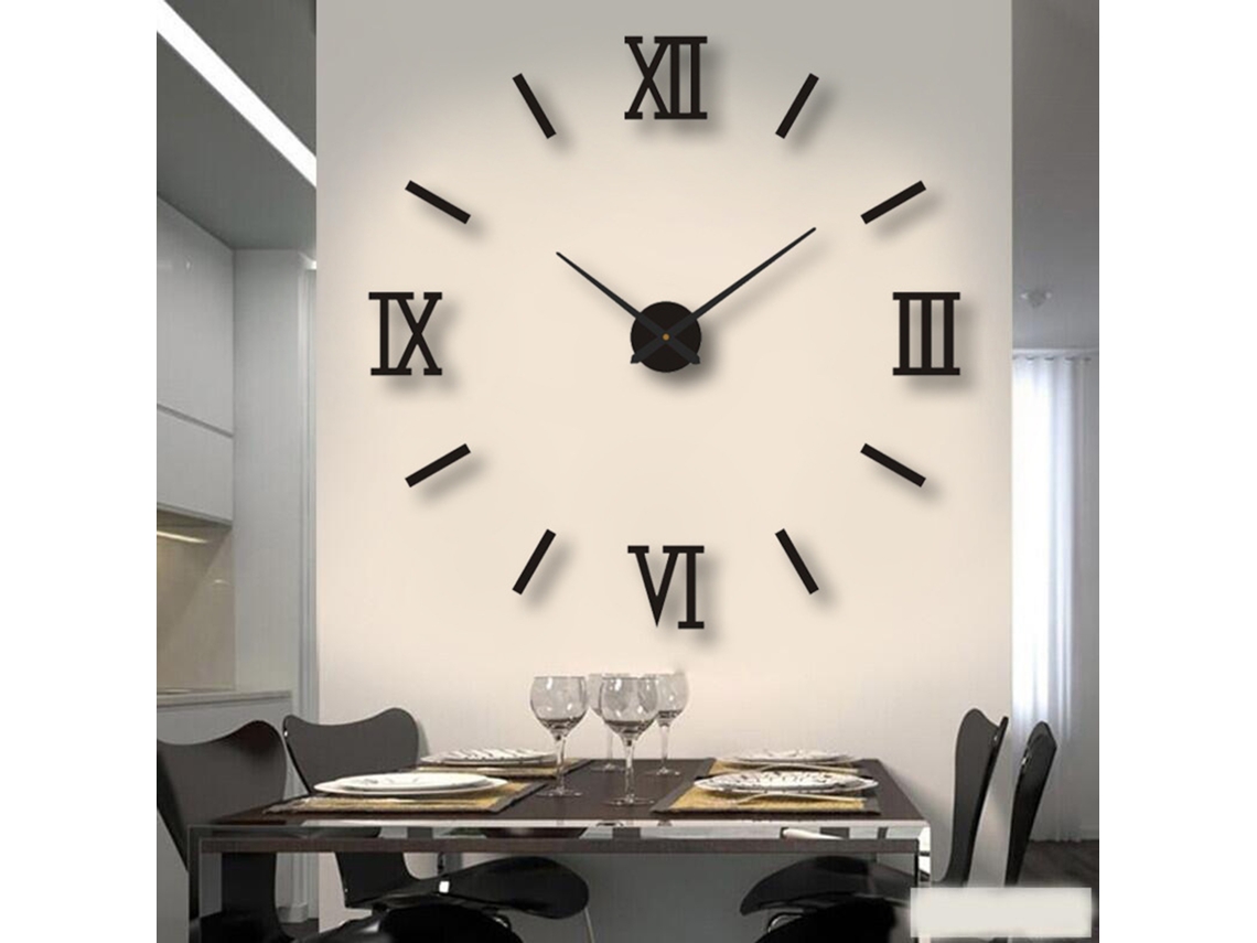 Reloj De Pared Minimalista Diy De Amazon, Adhesivo 3d Silencioso, Sin Necesidad De Taladrar, Plateado, Pequeño, 40 Cm