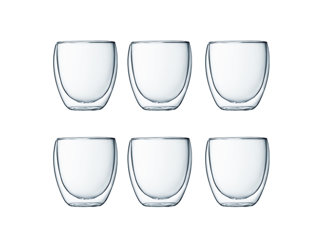 Lote de 6 Vasos de Doble Pared 25Cl Pavina Set BODUM
