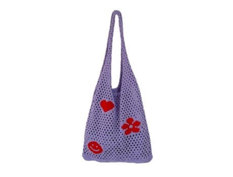 Bolso Tote De Ganchillo Para Mujer Tote Bag Accesorios Para Niñas, Morado ZMDECQNA