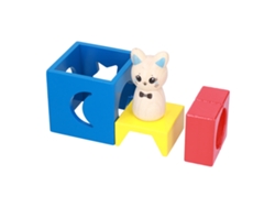 Caja De Juguetes Geométrica De Madera Con Forma De Gatito - Juego Educativo Para Niños De 3 Años En Adelante.