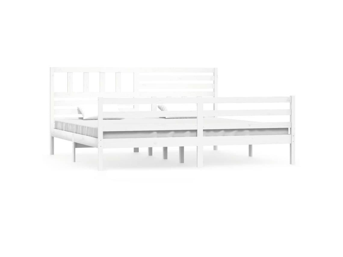Maison Exclusive - Estructura De Cama Sin Colchón Madera Maciza Blanco 200x200 Cm