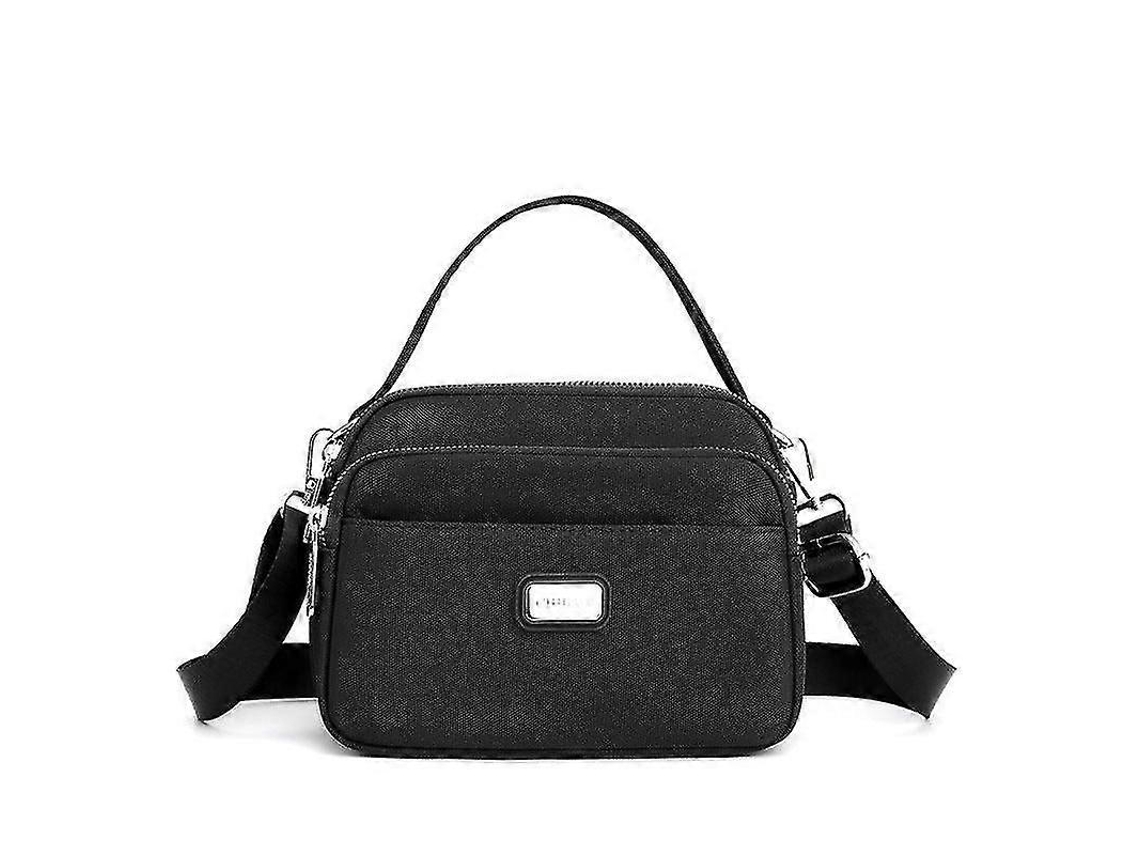 Bolso bandolera informal para mujer, de gran capacidad, multicompartimento, color negro, Lalamoli