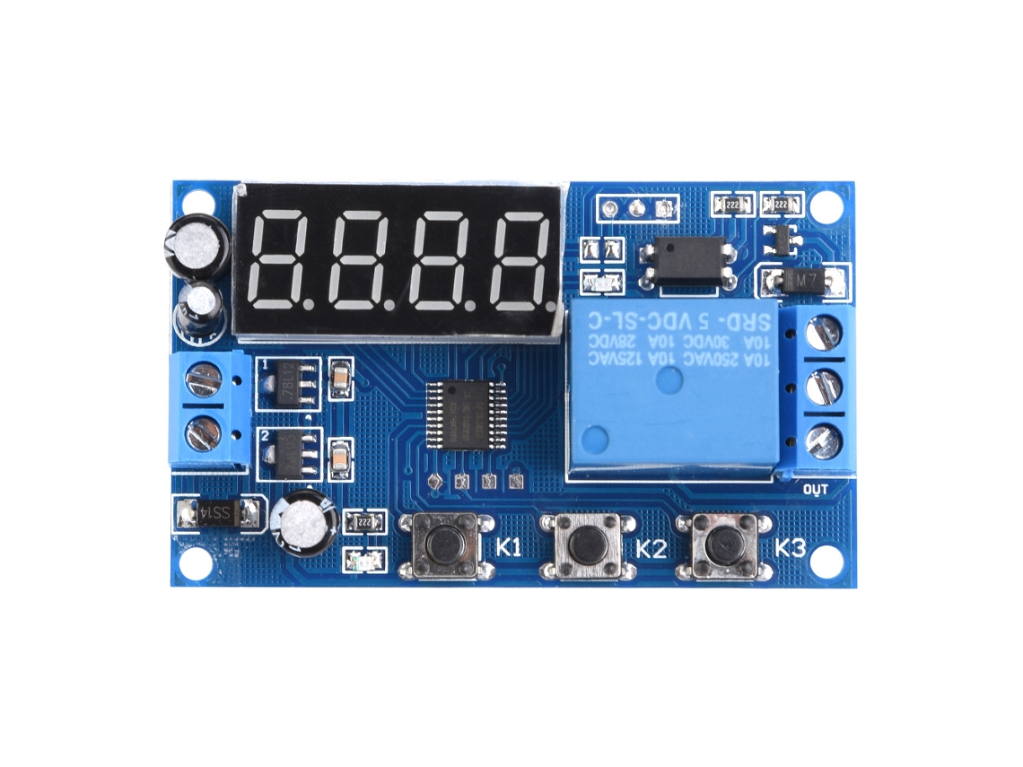 Módulo De Control De Relés Con Temporizador Ajustable Y Pantalla Led Para Automatización (5v)