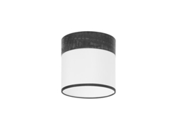 Pantalla Regleta/plafón Cloe Blanca/madera Negra E27 (ø16x16x16cm)