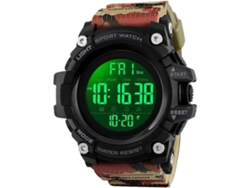 Reloj de pulsera para hombre 50M con alarma Manecillas impermeables Led-Verde