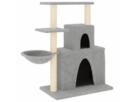 Rascador para gatos con postes de sisal gris claro 83 cm VIDAXL