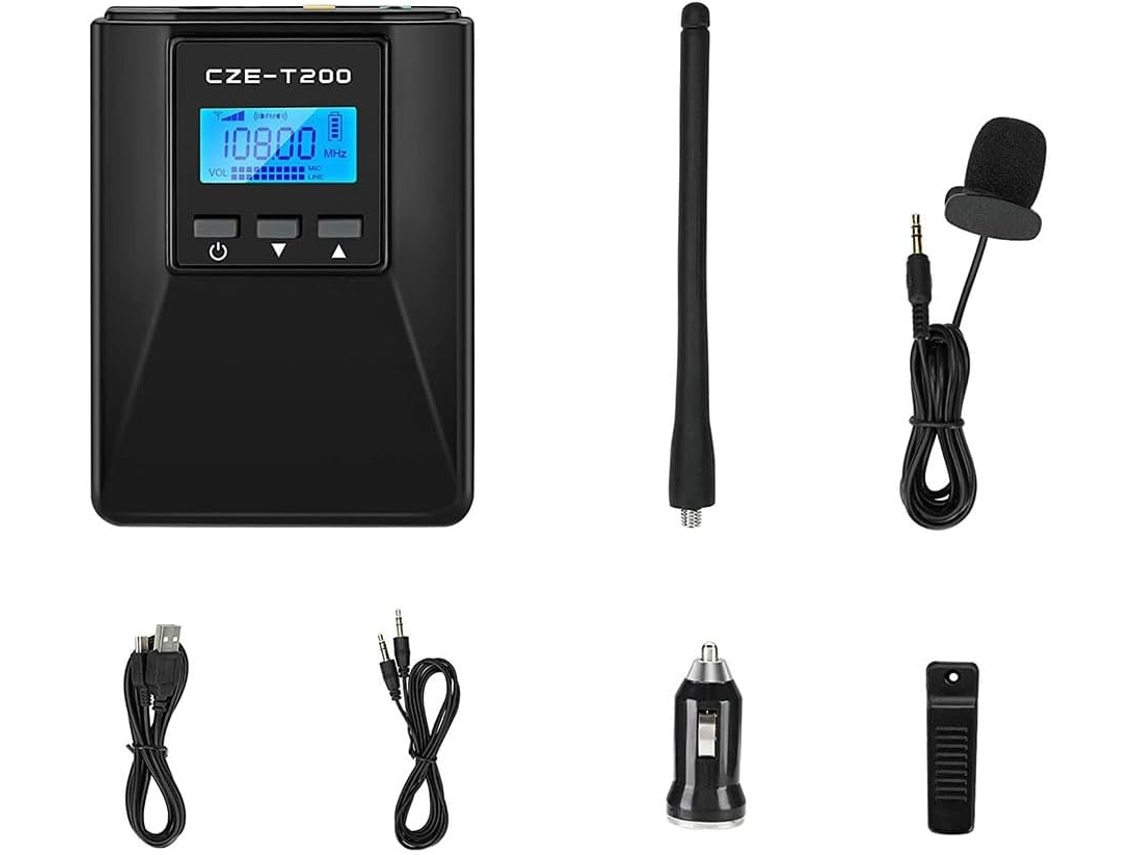 Transmisor De Radio Fm Portátil Profesional De 0,2 W Y 200 Mw Con Potencia Ajustable.