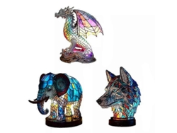 Lámpara De Mesa De Sirena En Cristal Esmerilado, Serie De Animales, Luz Nocturna Retro Para Niños.