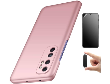 Kit Carcasa, Protector y Soporte Xiaomi Mi Note 10 Lite Ultimatte Turtleshell Rosa