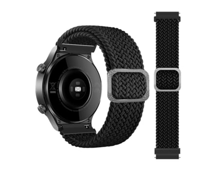 Correa de reloj inteligente para Samsung Galaxy Watch4 40 mm/44 mm Correa de reloj de elasticidad trenzada de nailon (negro)