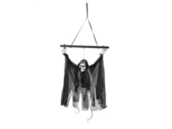 Decoración De Halloween: Calavera Colgante Con Luz Roja Y Control De Sonido Aterrador.
