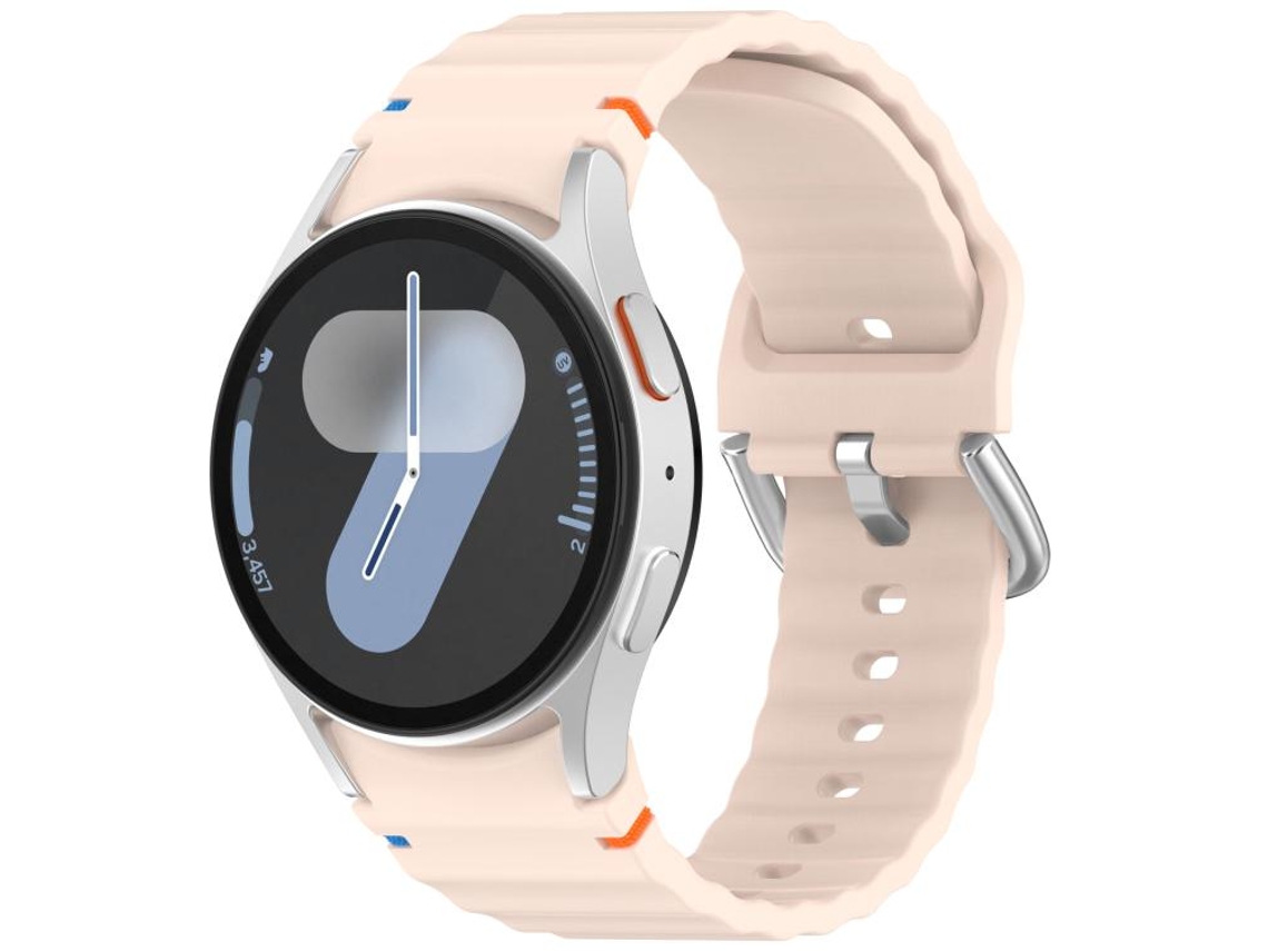 Correa de silicona para Samsung Galaxy Watch 7 con textura ondulada y hebilla plateada CSYY (40/44 mm)